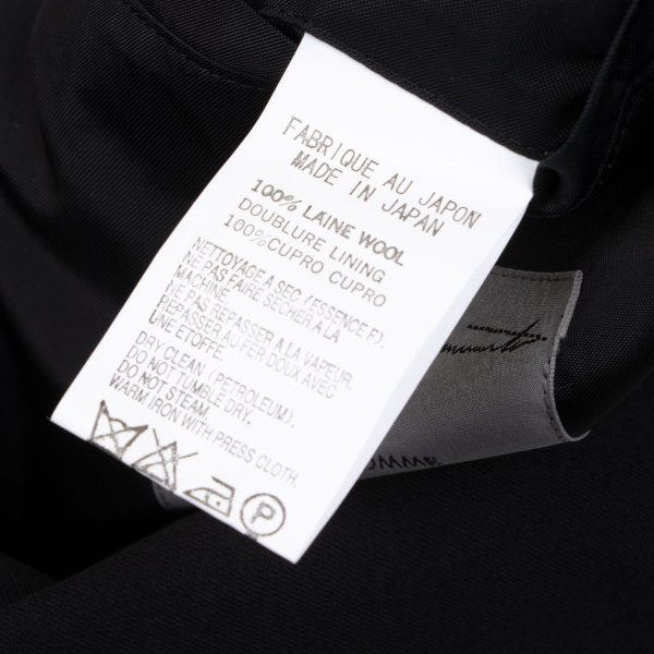 Yohji Yamamoto POUR HOMME Wool Gabardine Jacket Black Size 3