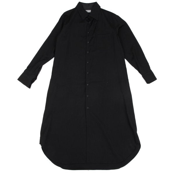 Yohji Yamamoto POUR HOMME Wool Gabardine Shirt Black Size 3