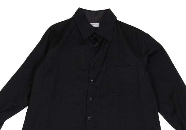 Yohji Yamamoto POUR HOMME Wool Gabardine Shirt Black Size 3