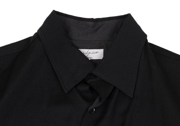 Yohji Yamamoto POUR HOMME Wool Gabardine Shirt Black Size 3