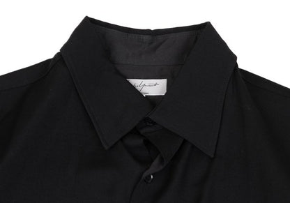 Yohji Yamamoto POUR HOMME Wool Gabardine Shirt Black Size 3