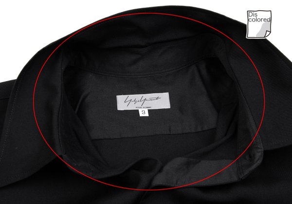 Yohji Yamamoto POUR HOMME Wool Gabardine Shirt Black Size 3