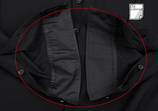 Yohji Yamamoto POUR HOMME Wool Gabardine Shirt Black Size 3