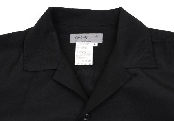Yohji Yamamoto POUR HOMME Silk Blend Shirt Black Size 3