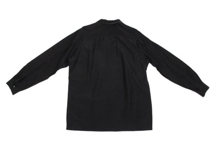 Yohji Yamamoto POUR HOMME Silk Blend Shirt Black Size 3
