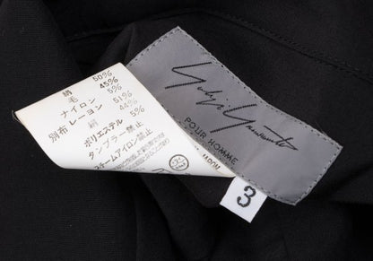 Yohji Yamamoto POUR HOMME Silk Blend Shirt Black Size 3