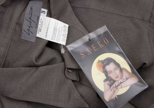 Yohji Yamamoto POUR HOMME Saeko Tsumura Shirt Greige Size 3