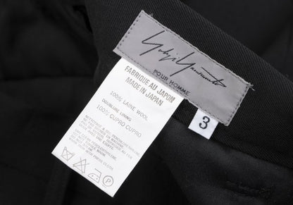 Yohji Yamamoto POUR HOMME Wool Gabardine Pants Black Size 3