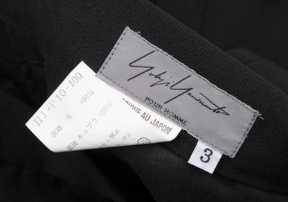 Yohji Yamamoto POUR HOMME Wool Gabardine Pants Black Size 3