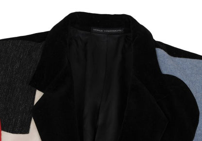 Y's for men Geometric Patchwork Velour Jacket Multi Size 3