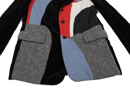 Y's for men Geometric Patchwork Velour Jacket Multi Size 3
