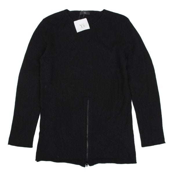 Y's for men Cashmere Hem Zip Design Sweater Black Size 2