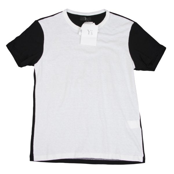 Y's for men Wool Blend Panel S/S T-Shirt Black Size 2