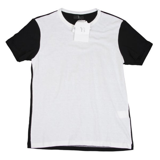 Y's for men Wool Blend Panel S/S T-Shirt Black Size 2