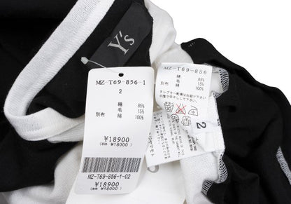 Y's for men Wool Blend Panel S/S T-Shirt Black Size 2