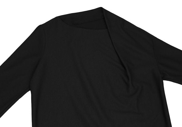 ATSURO TAYAMA Border Tuck Tunic Black Blouse Size 36