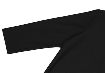 ATSURO TAYAMA Border Tuck Tunic Black Blouse Size 36