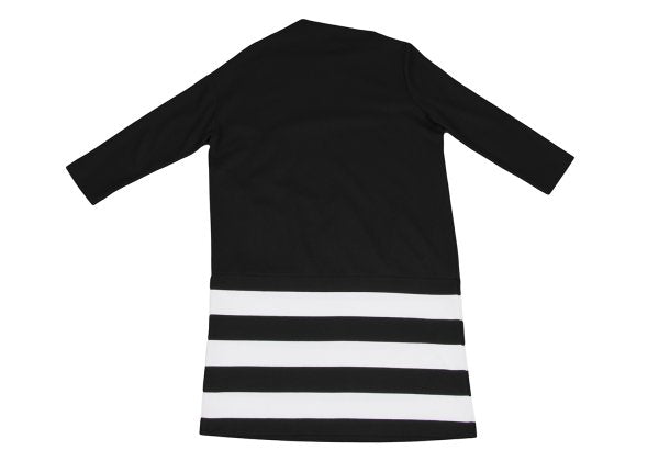 ATSURO TAYAMA Border Tuck Tunic Black Blouse Size 36
