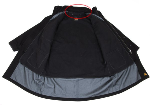 Y-3 Cotton Removable Liner Military Coat Black Size M