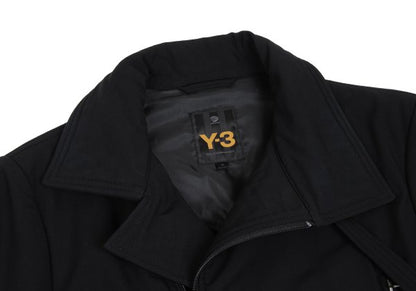 Y-3 Poly Blend Chinstrap Double Zip Long Jacket Black Size M