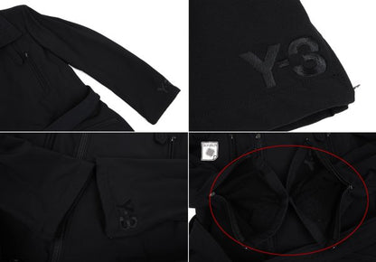 Y-3 Poly Blend Chinstrap Double Zip Long Jacket Black Size M