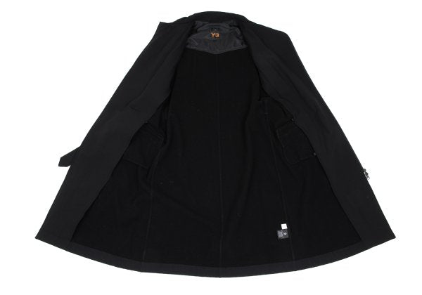 Y-3 Poly Blend Chinstrap Double Zip Long Jacket Black Size M