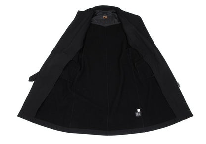 Y-3 Poly Blend Chinstrap Double Zip Long Jacket Black Size M