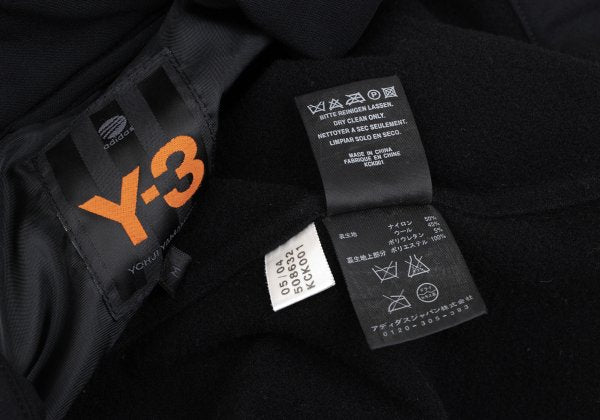 Y-3 Poly Blend Chinstrap Double Zip Long Jacket Black Size M