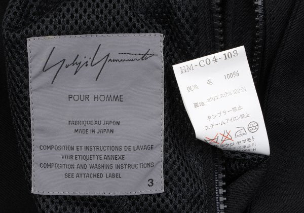 Yohji Yamamoto POUR HOMME Mesh Wool Poncho Coat Size 3