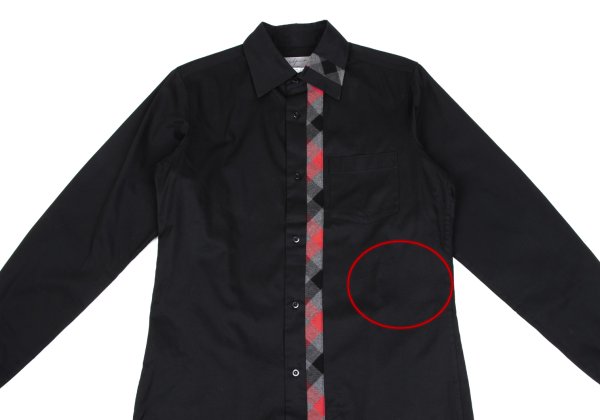 Yohji Yamamoto POUR HOMME Check Patchwork Shirt Black Size 3