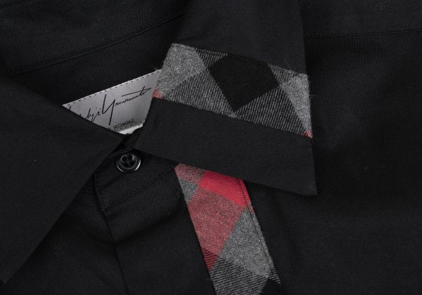 Yohji Yamamoto POUR HOMME Check Patchwork Shirt Black Size 3