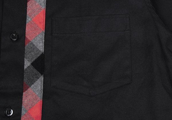 Yohji Yamamoto POUR HOMME Check Patchwork Shirt Black Size 3