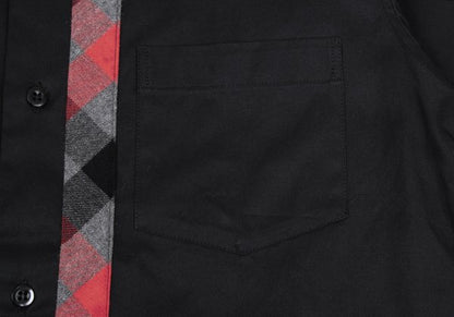 Yohji Yamamoto POUR HOMME Check Patchwork Shirt Black Size 3