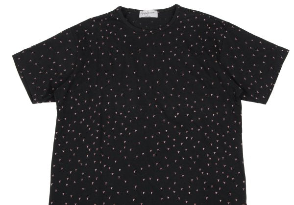 Yohji Yamamoto POUR HOMME Discharge Print Black Red T-Shirt Size 3