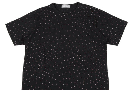 Yohji Yamamoto POUR HOMME Discharge Print Black Red T-Shirt Size 3