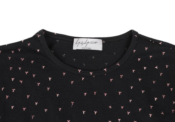 Yohji Yamamoto POUR HOMME Discharge Print Black Red T-Shirt Size 3