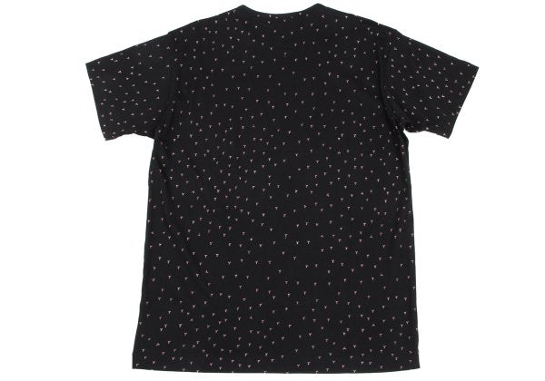 Yohji Yamamoto POUR HOMME Discharge Print Black Red T-Shirt Size 3