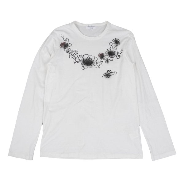 Yohji Yamamoto POUR HOMME Cotton Floral Shirt Ivory Size 3