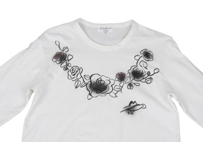 Yohji Yamamoto POUR HOMME Cotton Floral Shirt Ivory Size 3
