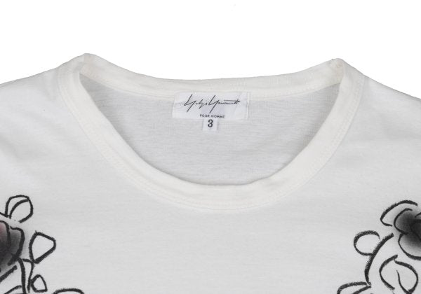 Yohji Yamamoto POUR HOMME Cotton Floral Shirt Ivory Size 3