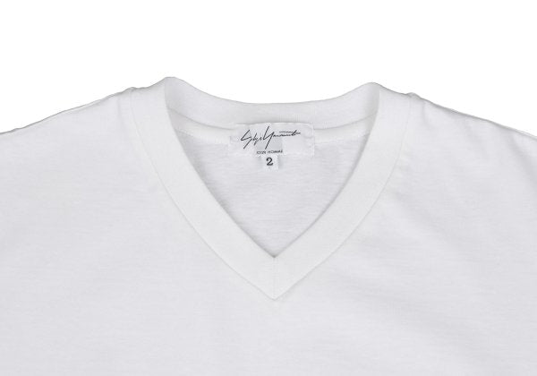 Yohji Yamamoto POUR HOMME Cotton V-Neck T-Shirt White Size 2