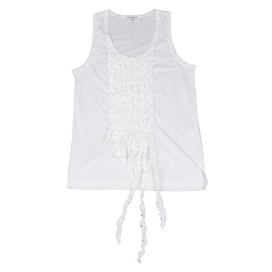 Yohji Yamamoto POUR HOMME Cotton Frill Tank Top White Size 3