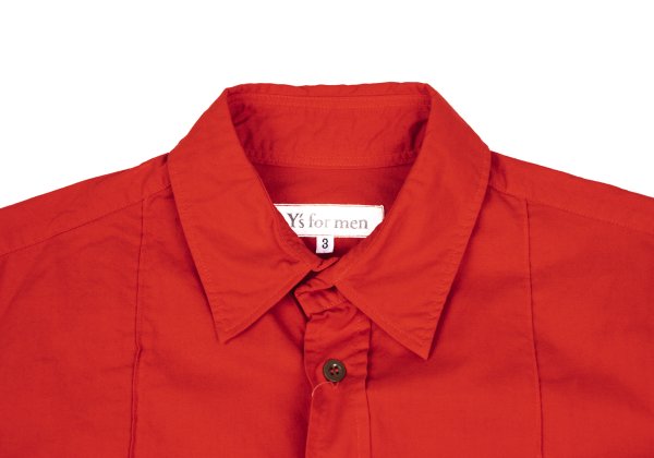 Y's for men Dyed Cotton Pintuck Shirt Red Size 3