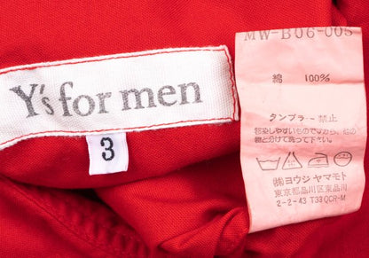 Y's for men Dyed Cotton Pintuck Shirt Red Size 3