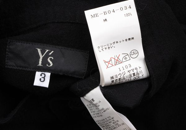 Y's for men Cotton Long Back Shirt Black Size 3