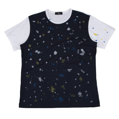 Y's for men Paint Print Panel T-Shirt White Size 2