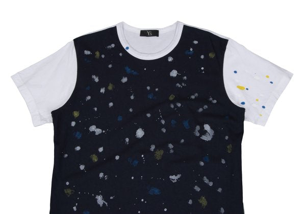 Y's for men Paint Print Panel T-Shirt White Size 2