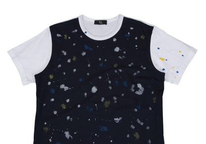 Y's for men Paint Print Panel T-Shirt White Size 2