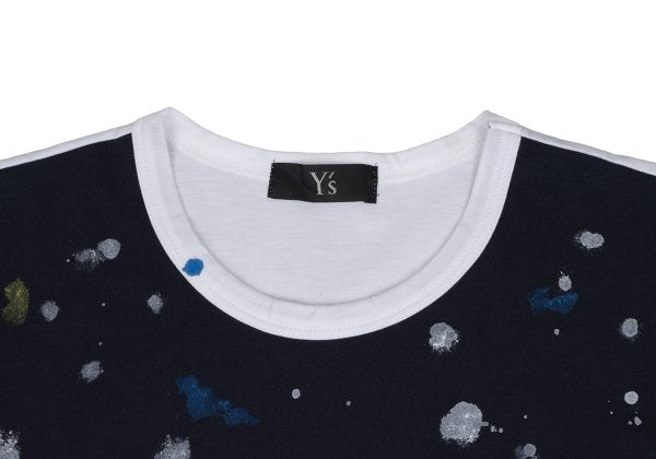 Y's for men Paint Print Panel T-Shirt White Size 2