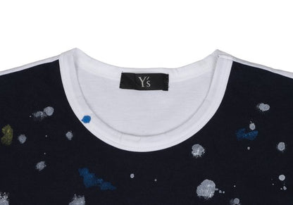 Y's for men Paint Print Panel T-Shirt White Size 2